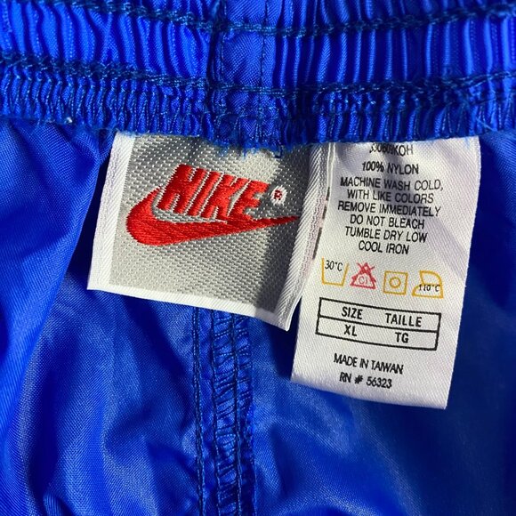 Vintage 90s Nike Gray Tag Windbreaker Pants Men's XL Fit Like Medium Nylon Blue - Picture 3 of 16